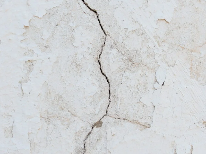 Crack running through a plaster wall