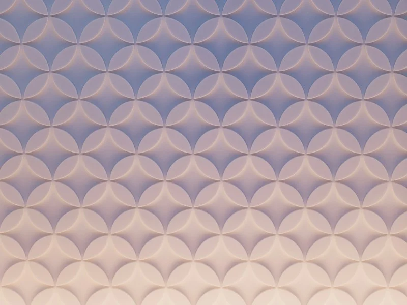 Blue and lavender scalloped wallpaper pattern